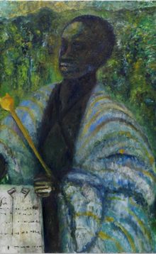 Iris Kensmil, Fabi Labi Dikan, 2013. (rechterpaneel van Out of History),collectie Amsterdam Museum foto Gert Jan van Rooij.