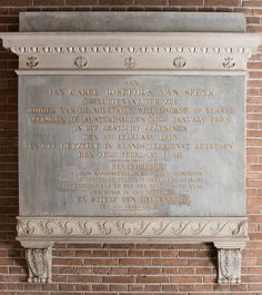 Gedenksteen voor Van Speijk ontwerper J de Greef uitvoerder Chr Sigault 1831 locatie jongensbinnenplaats Amsterdam Museum