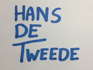 Handgeschreven handtekening Hans de Tweede