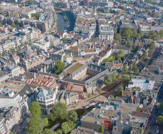 Visualisatie renovatieplan Amsterdam Museum vogelvlucht. Vero Visuals