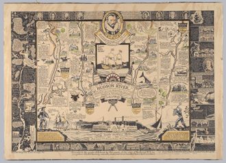 A map of ye mighty Hudson River, Coulton Waugh, 1958, collectie Amsterdam Museum