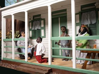 Diorama beeld op Suriname