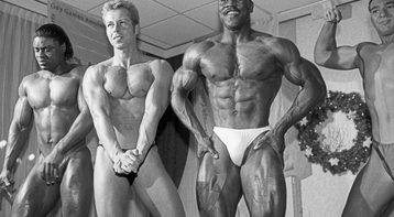 Presentatie bodybuilding in aanloop naar Gay Games 1998 1997 Marian Bakker