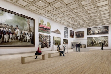 Artist impression van de grote zaal door Absent Matter