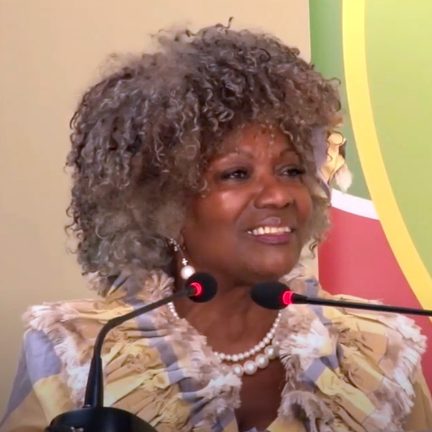 Gerda LentenHavertong in 2020, bron: ATV-Networks Suriname op Youtube (https://www.youtube.com/watch?v=my__2NG09Wk)
