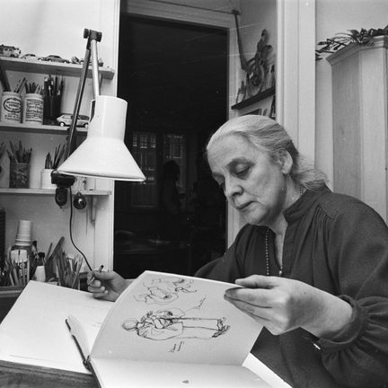 Mance Post aan het werk, 1980, foto Rob C. Croes, Nationaal Archief