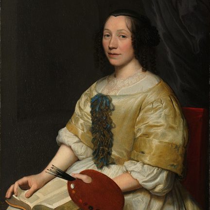 Portret van Maria van Oosterwijck door Wallerant Vaillant, 1671, Collectie Rijksmuseum Amsterdam