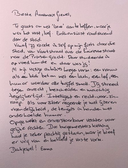 Ode van Emma Beaujon aan Annemarie Grewel