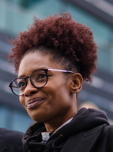 Sylvana Simons tijdens Black Live Matters NL Utrecht 2020, fotograaf Myrthe Minnaert