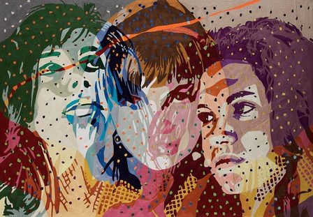 'Mijn Familie', Barabara Broekman, 2012 164x237cm oplage 1 van 3, hand geborduurd, India kettingsteek gemerceriseerde katoen, foto Gert Jan van Rooij