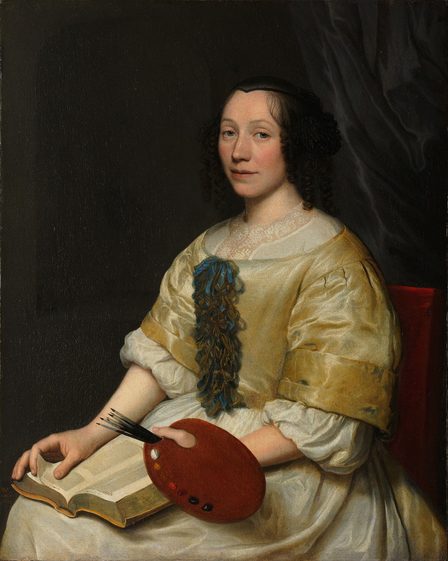 Portret van Maria van Oosterwijck door Wallerant Vaillant, 1671, Collectie Rijksmuseum Amsterdam