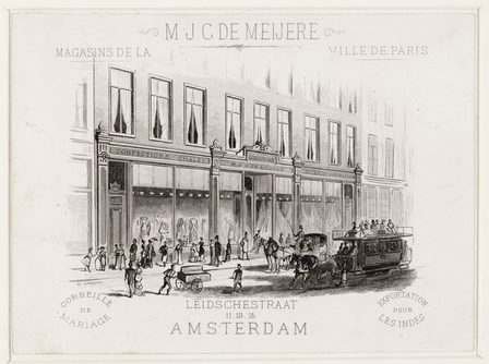 Willem Steelink sr., Gravure van de winkel M.J.C. de Meijere, 1880, Collectie Atlas Dreesmann, Stadsarchief Amsterdam.