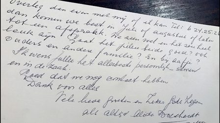 personal letter from Major Bosshardt to Riny Reiken