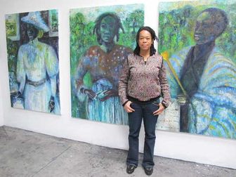 Iris Kensmil voor het drieluik Out of History, 2013. Foto Annemarie de Wildt