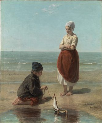 Kinderen der zee, Jozef Israëls, 1863. Collectie Amsterdam Museum, collectie Van Eeghen