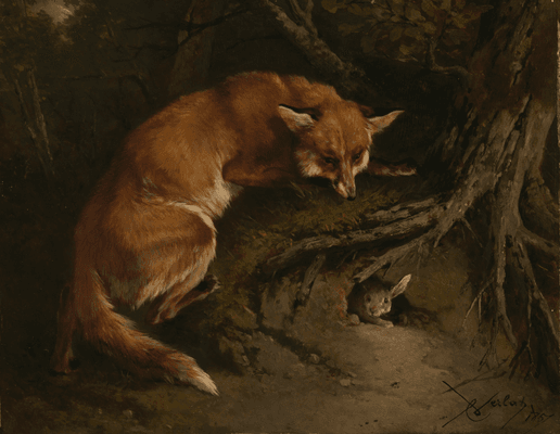 Op de loer, 1857, Charles Verlat.