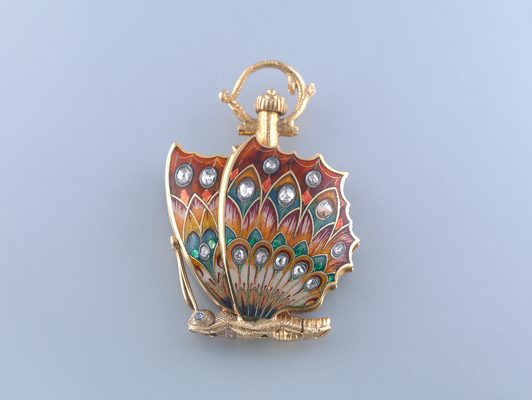 Fantasiehorloge met cilindergang in de vorm van een vlinder, ca. 1870, Amsterdam Museum