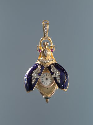 Fantasiehorloge met cilindergang in de vorm van een scarabee, ca. 1870, Amsterdam Museum